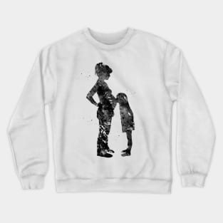 Pregnant mom with daughter Crewneck Sweatshirt